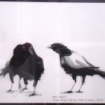 Three  Crows  Talking  16 x 20